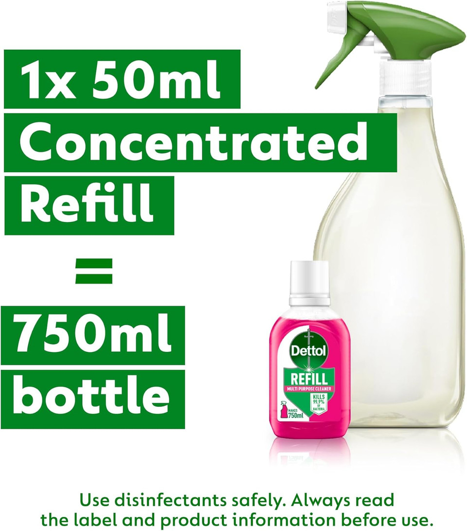 Dettol - Surface Cleanser Spray Refill 2 of Each, Pomegranate, Citrus and Original 50ml - Pack of 6 Dettol - Surface Cleanser Spray Refill 2 of Each, Pomegranate, Citrus and Original 50ml - Pack of 6