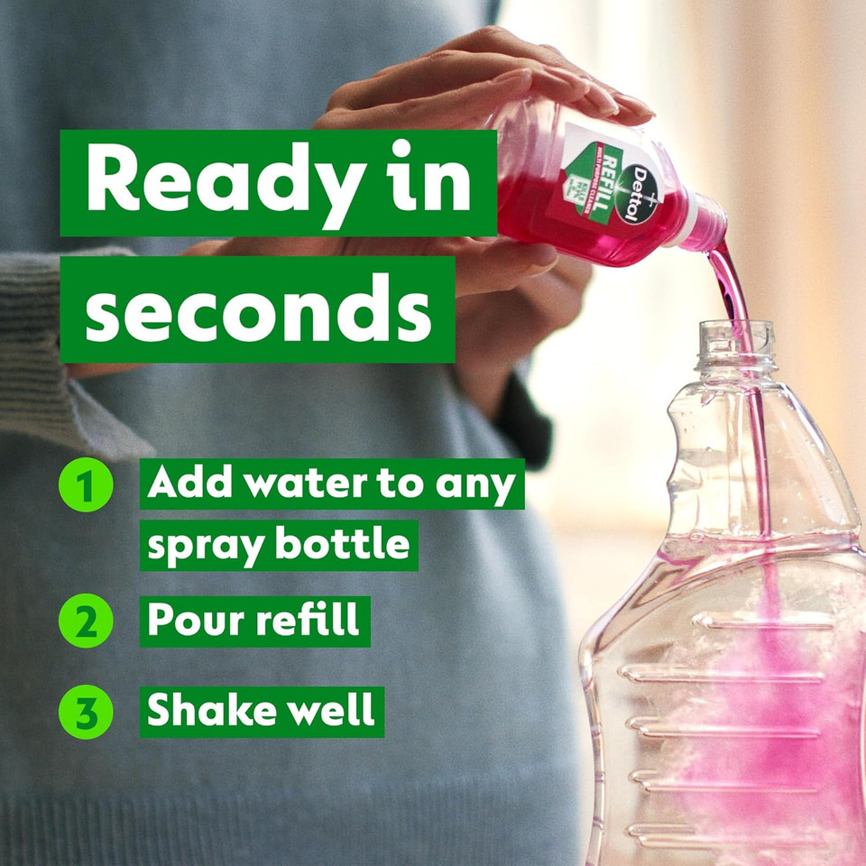 Dettol - Surface Cleanser Spray Refill 2 of Each, Pomegranate, Citrus and Original 50ml - Pack of 6 Dettol - Surface Cleanser Spray Refill 2 of Each, Pomegranate, Citrus and Original 50ml - Pack of 6