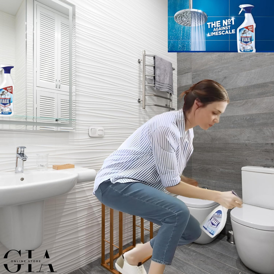 Limescale Remover Spray Bundle: Heavy Duty Limescale Remover Bathroom Cleaner Spray with 2 Bonus Crevice Cleaning Brushes - Ideal for Limescale Removal on Toilet, Shower & Kitchen Surfaces