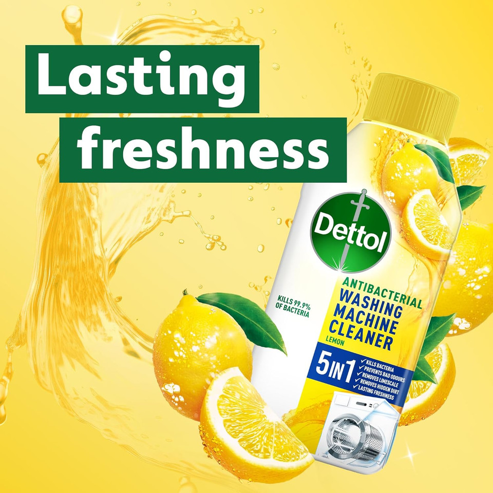 Dettol Antibacterial Washing Machine Cleaner Multipack, 250ml X 6 (Original, Lemon, Lavender) - Deep Clean, Fresh Scent, Hygienic Maintenance, Total Six Packs