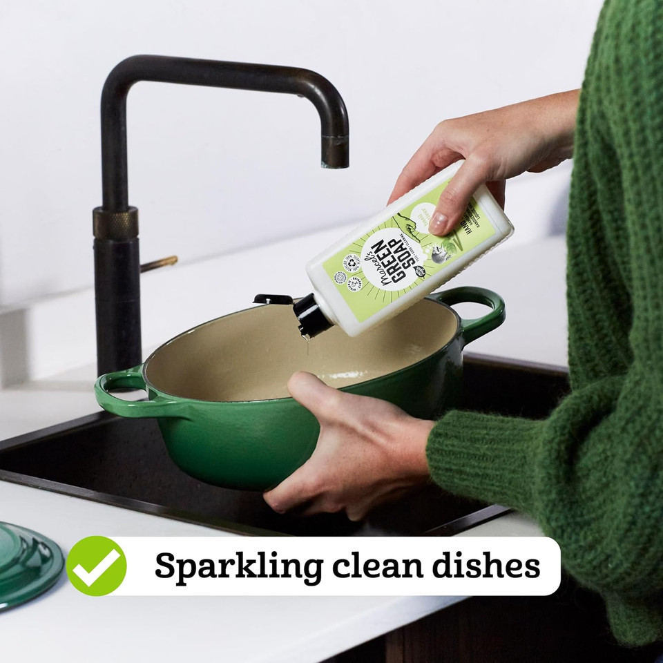 Marcel's Green Soap - Washing Up Liquid Basil & Vetiver - Dishwashing Liquid - Vegan - Recycled Plastic - 97% Biodegradable - 500 ML