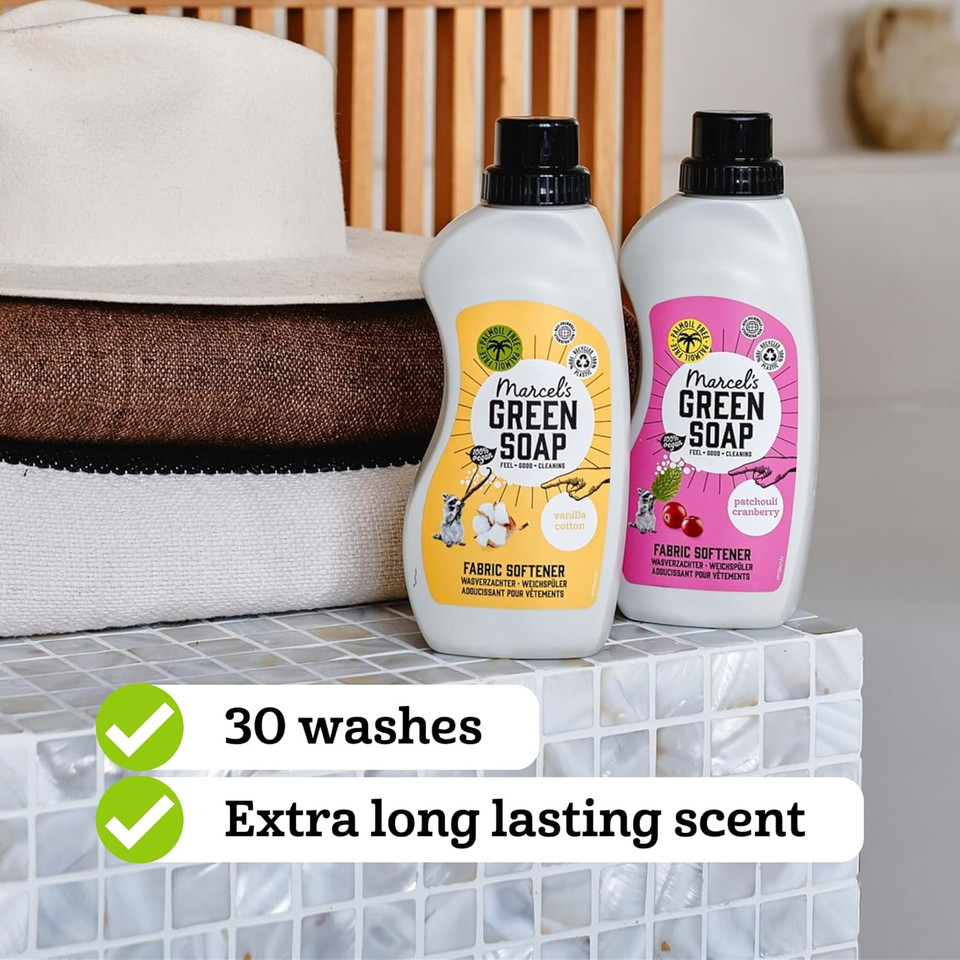 Marcel's Green Soap - Fabric Conditioner Patchouli & Cranberry - Fabric Softener - Vegan - Natural Ingredients - Laundry - 750ml