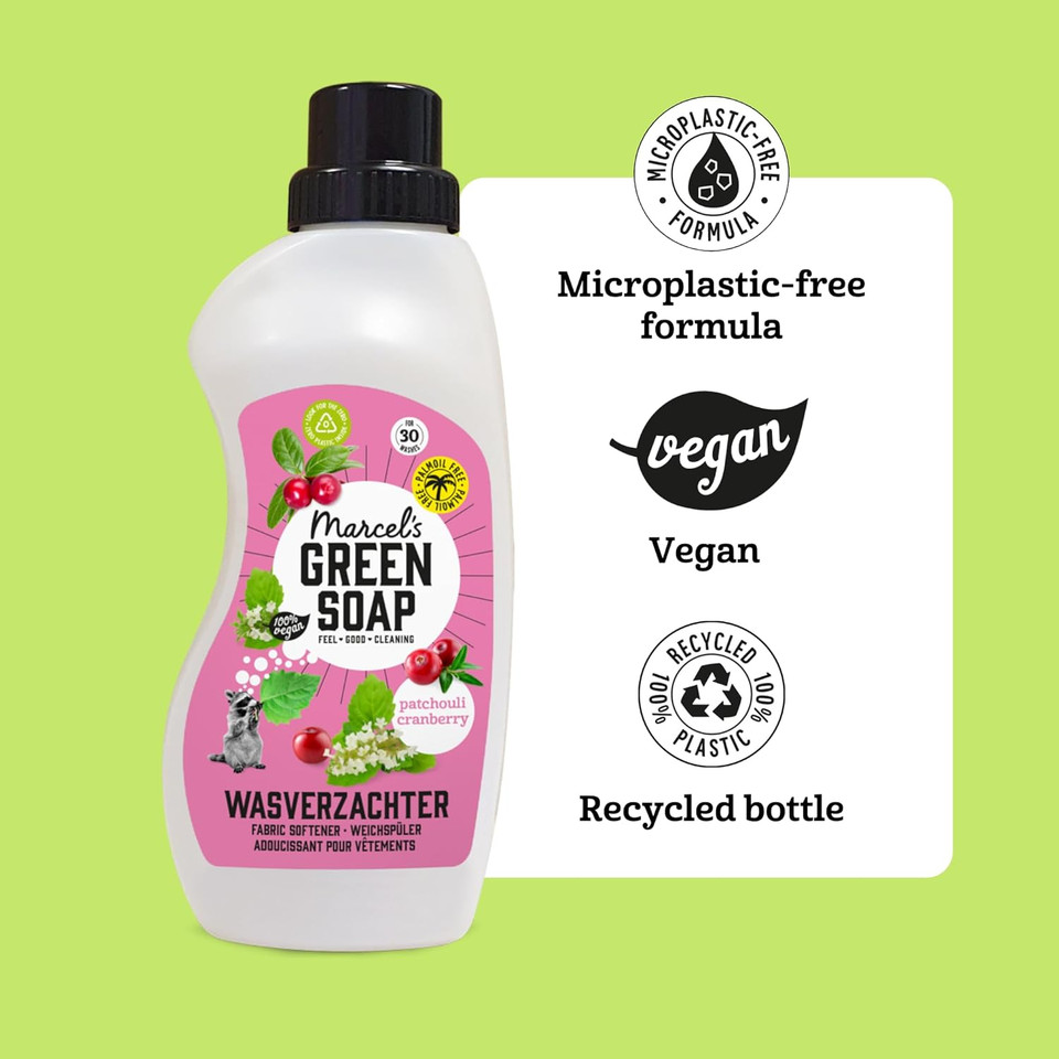 Marcel's Green Soap - Fabric Conditioner Patchouli & Cranberry - Fabric Softener - Vegan - Natural Ingredients - Laundry - 750ml