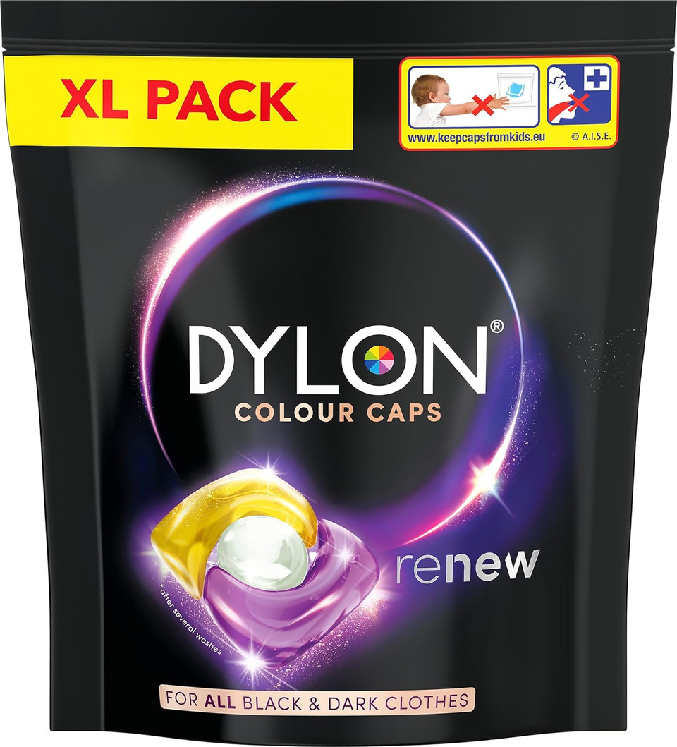 Dylon Black & Dark Caps (40Wash Loads), Dylon Black Caps for all Dark Clothes, Dark Colour Washing Pods to Protect Dark Colours, renewing in every wash with optimal results in 10 washes