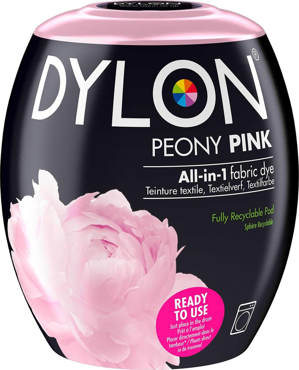 DYLON Washing Machine Fabric Dye Pod for Clothes & Soft Furnishings, 350g  Peony Pink