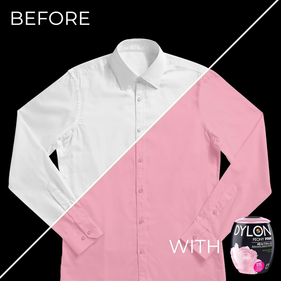 DYLON Washing Machine Fabric Dye Pod for Clothes & Soft Furnishings, 350g  Peony Pink