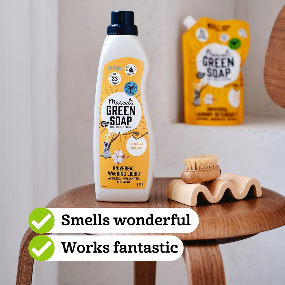 Marcel's Green Soap - Washing Liquid Vanilla & Cotton - Laundry Detergent - Vegan - 97% Biodegradable