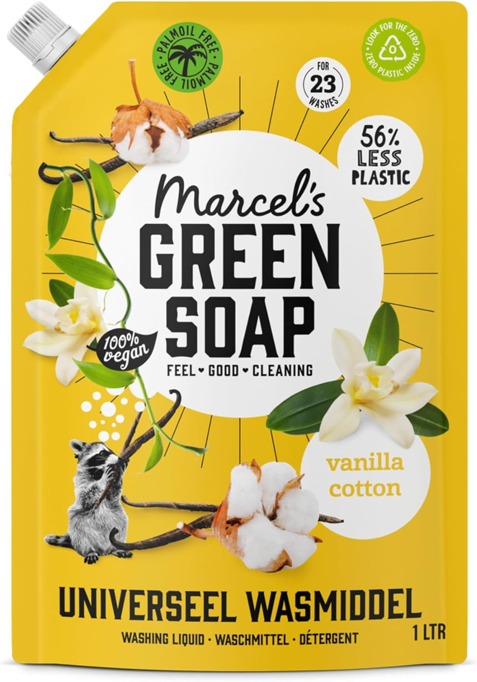 Marcel's Green Soap - Universal Washing Liquid Patchouli & Cranberry - Laundry Detergent - Vegan - 97% Biodegradadable