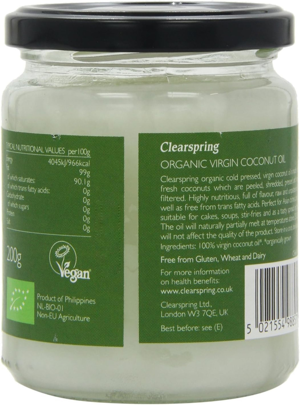 Clearspring Organic Coconut Oil (Unrefined & Raw)