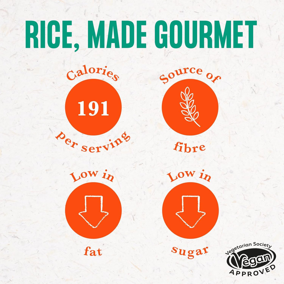 Merchant Gourmet Sunblush Tomato & Basil Wholegrain Microwave Rice - Pack of 6 x 250g Pouches