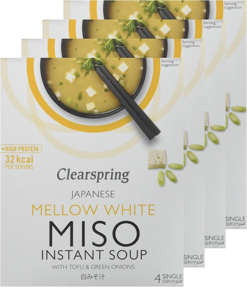Clearspring Mellow White Miso Instant Soup with Tofu 40 g (Pack of 4)