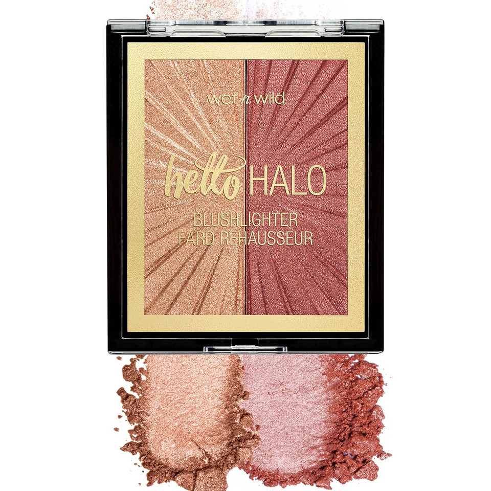 Wet N Wild Megaglo Blushlighter, Blendable Blush & Highlighter Set, Shimmery Metallic Finish, Flash Me3- Flash Me
