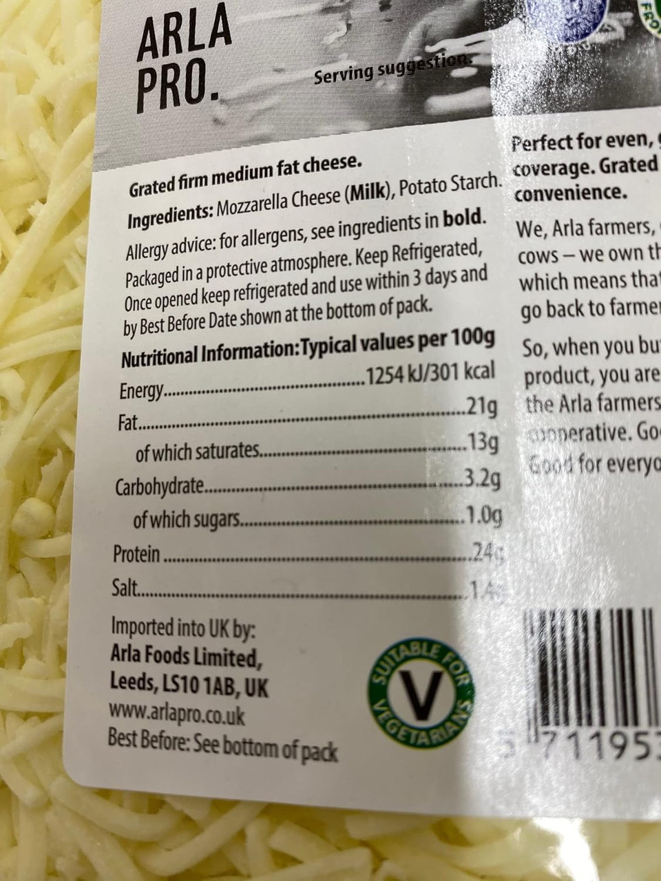 Mozzarella Grated 2kg Arla Pro - from GREAT BRITISH TRADING LIMITED