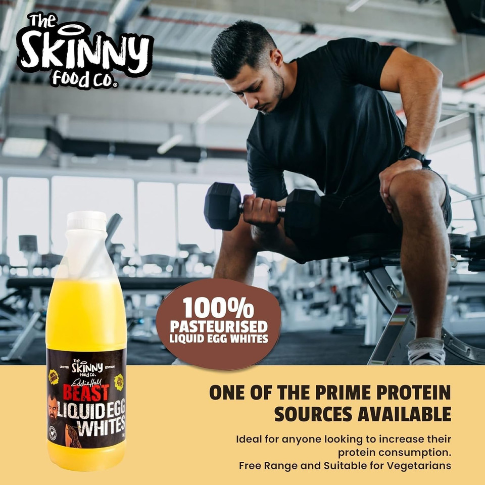 Skinny Food Co Free Range Liquid Egg Whites 6x1L - 100% Pure, High Protein, Low Fat - Vegetarian, Dairy-Free, Gluten-Free No Preservatives - Ideal for Fitness, Diets, Recyclable Packaging