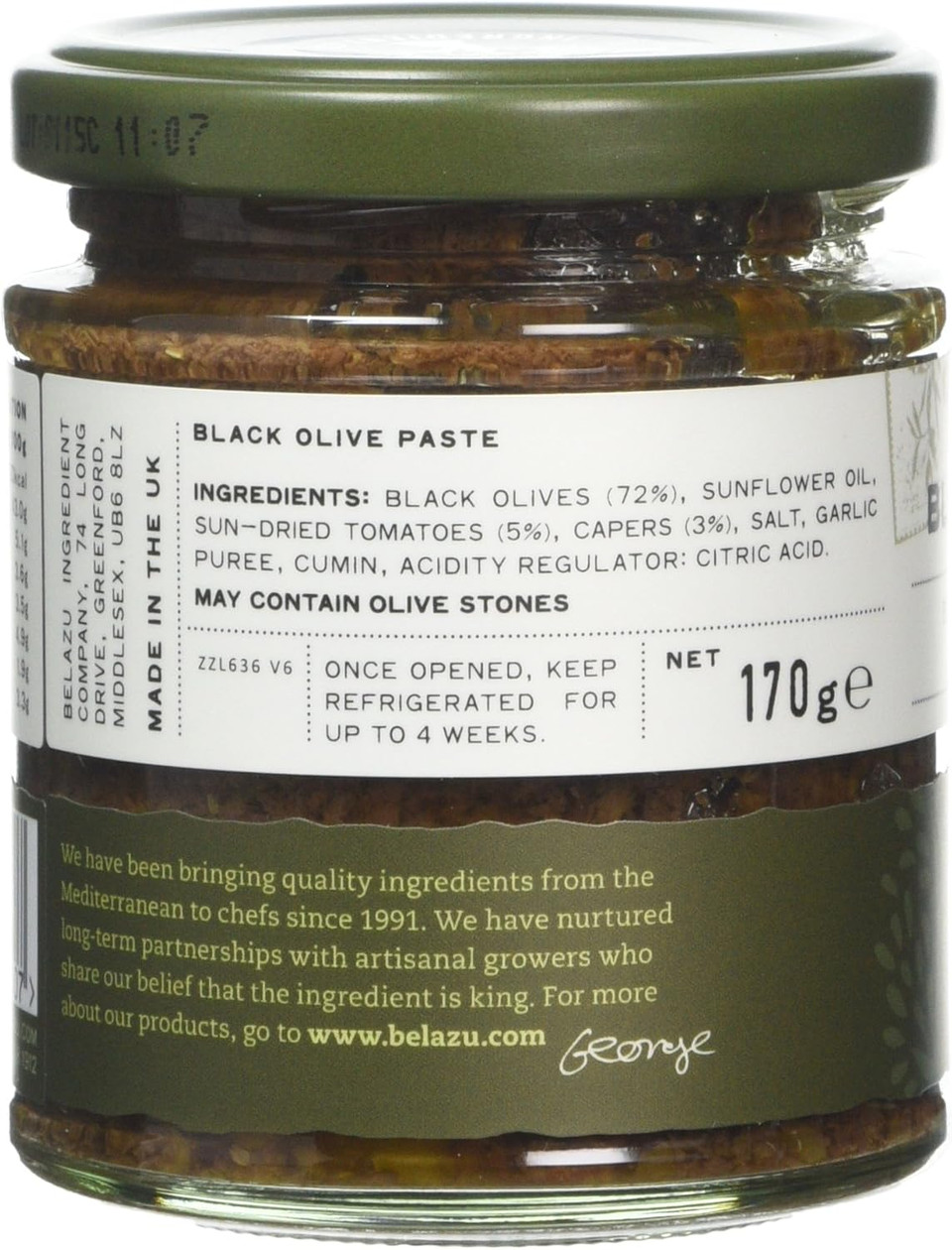 Belazu Beldi Black Olive Tapenade 170g
