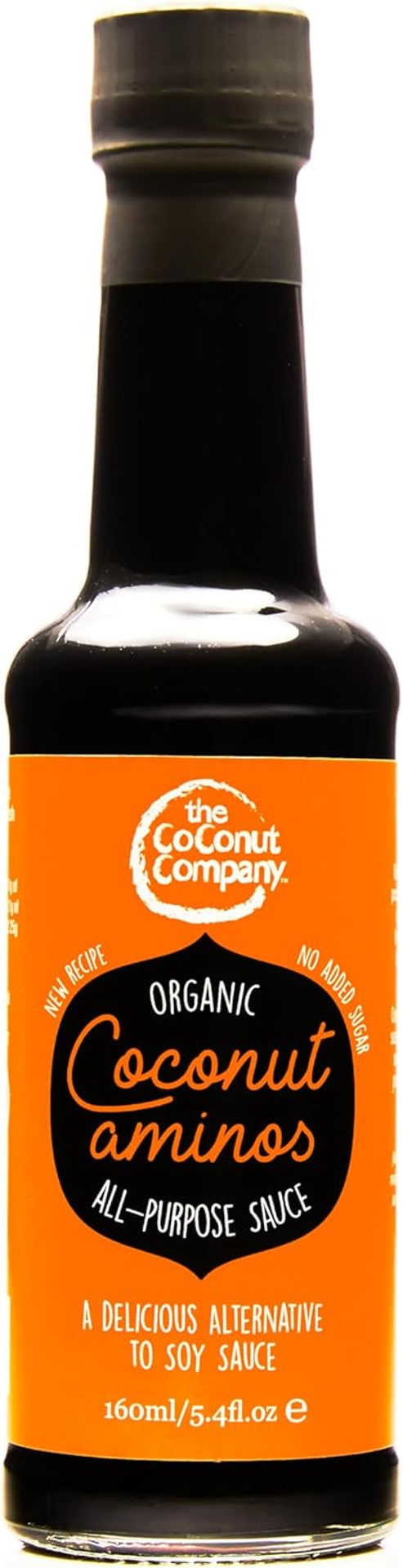 Organic Coconut Aminos - Vegan, Gluten-Free, Raw, Soy-Free, Amino acids, Naturally Fermented, Low Salt, Coconut Seasoning, Soy Sauce Alternative (160ml x1)