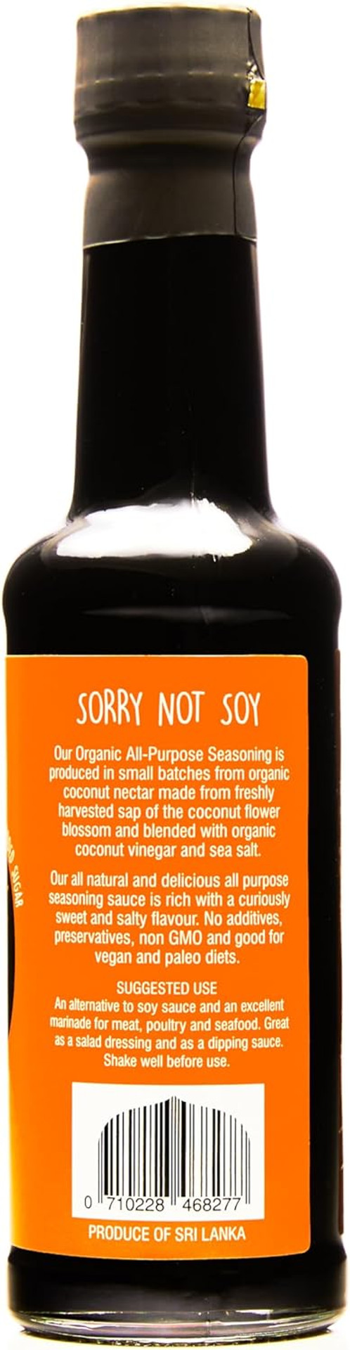Organic Coconut Aminos - Vegan, Gluten-Free, Raw, Soy-Free, Amino acids, Naturally Fermented, Low Salt, Coconut Seasoning, Soy Sauce Alternative (160ml x1)