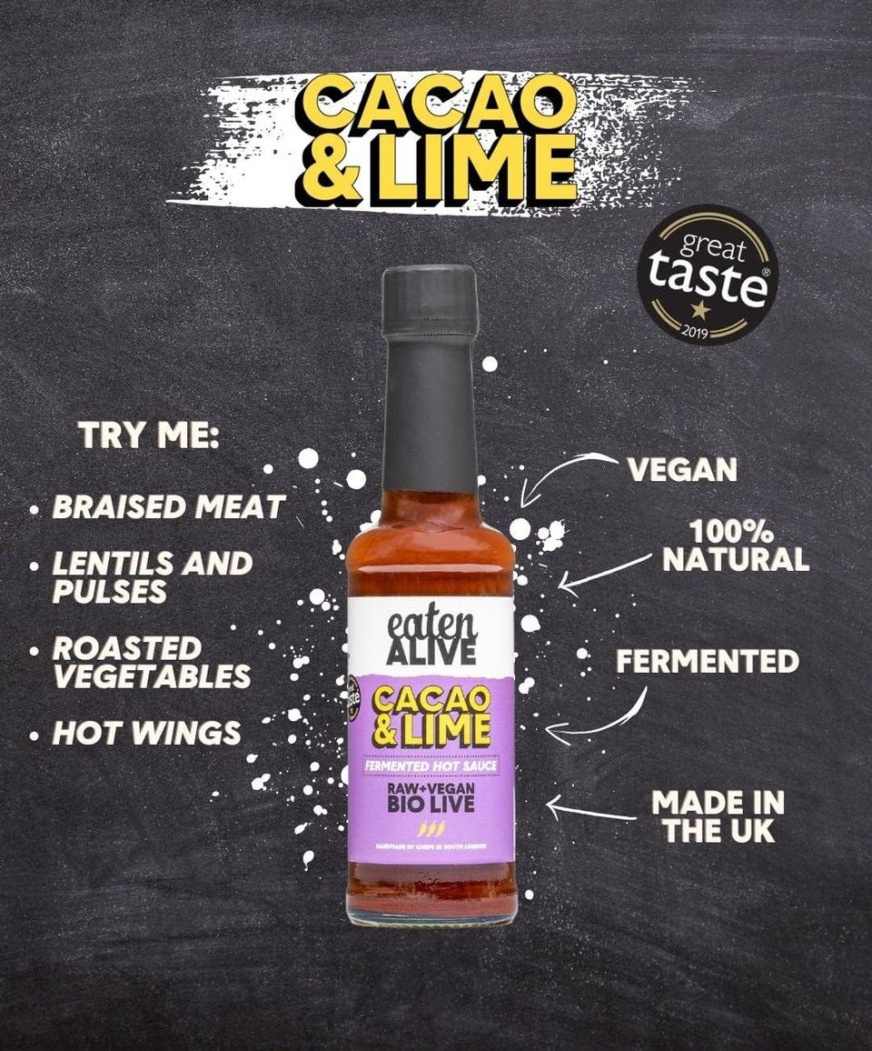 Eaten Alive Award Winning Cacao & Lime Fermented Hot Sauce (150ml) previously 'Chocolate BBQ'