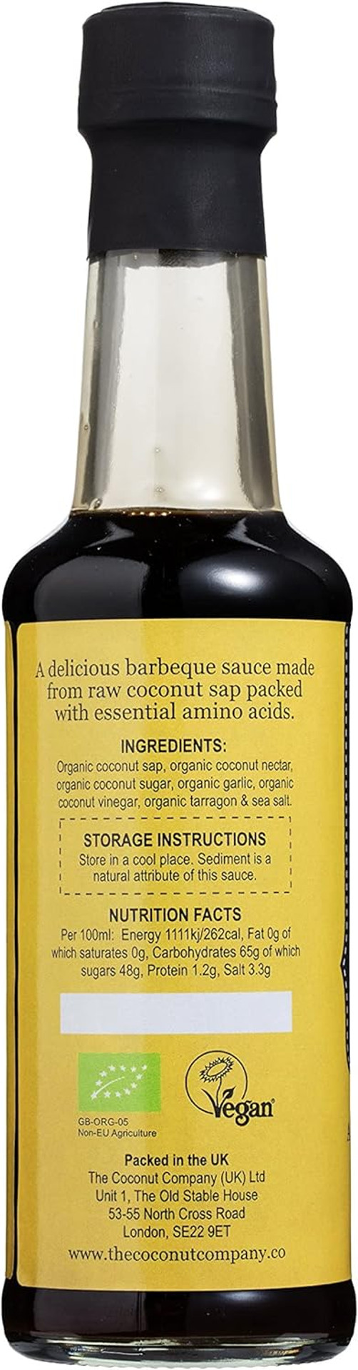 The Coconut Company - Organic Coconut Aminos Barbeque Sauce - 150ml - Pack of 2 - Coconut Aminos Alternative for Soy & BBQ Sauce, Vegan, Gluten-Free, Soy Free, Naturally Fermented, Pure Coconut sap