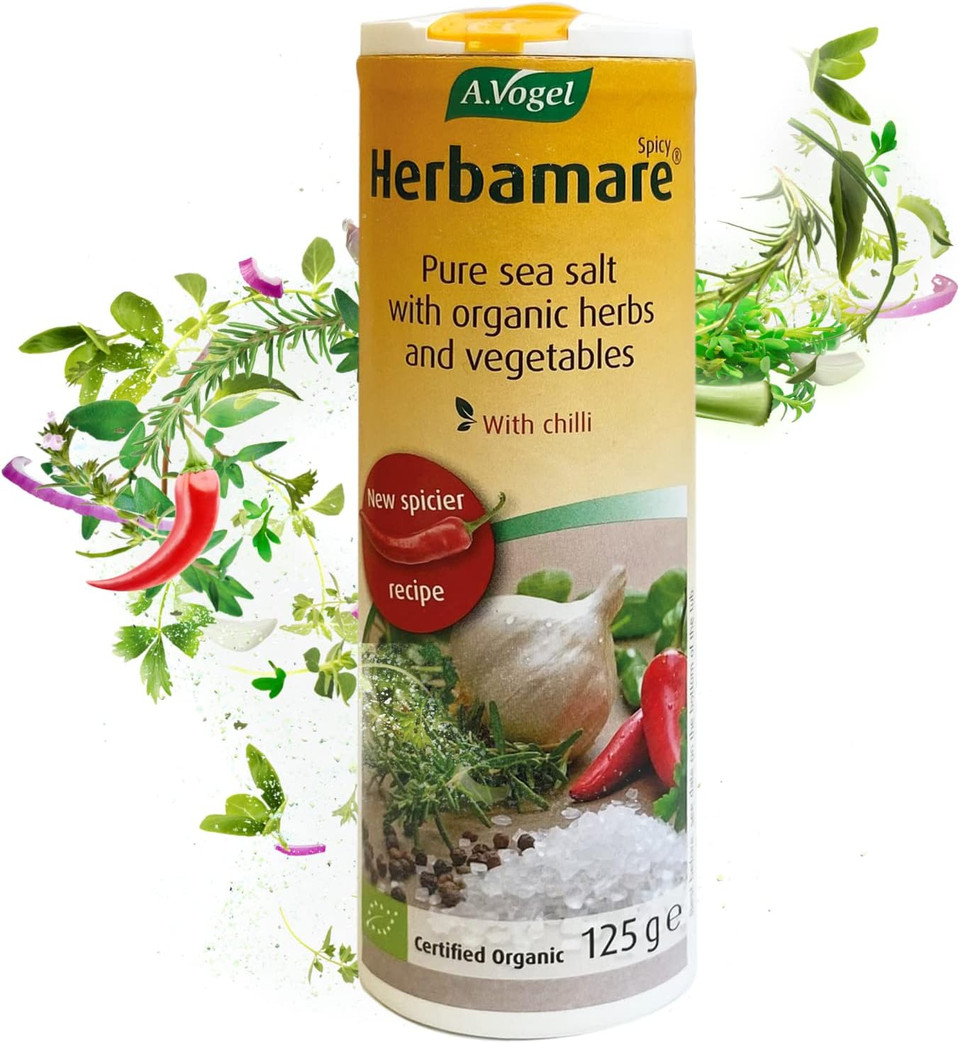 A.Vogel Herbamare® Spicy Sea Salt 125g | Unrefined Sea Salt Infused with 16 Organic Herbs, Spices and Vegetables