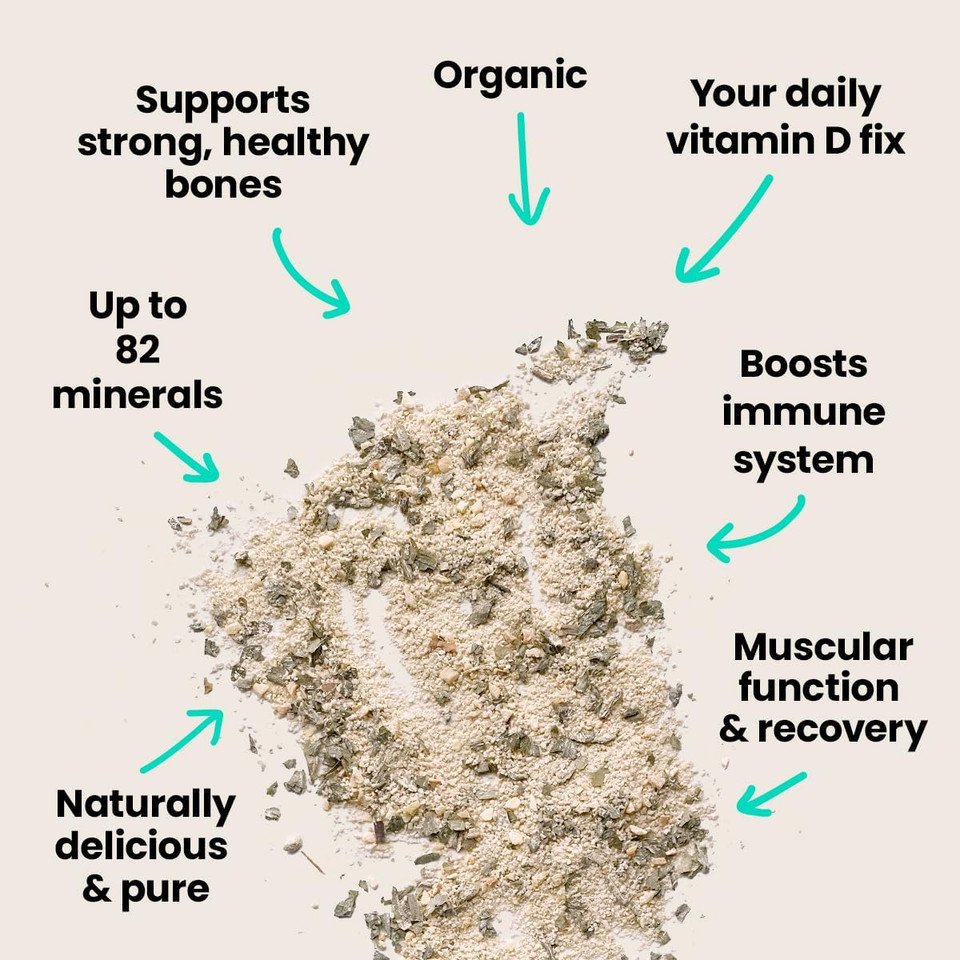 Your Daily Vitamin D in Every Pinch | Organic Aura Sea Salt | Infused Celtic Sea Salt with Wild Garlic | 30% Less Sodium Than Table Salt | 5 Months of Vitamin D | 80g Resealable Pouch