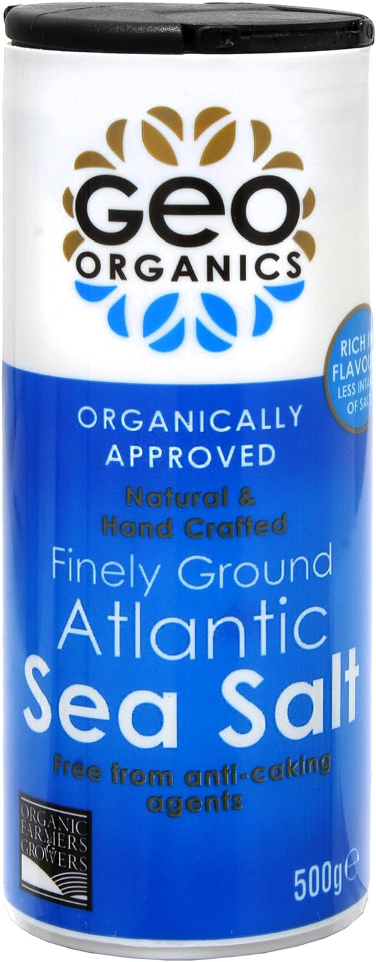 Geo Organics Atlantic Sea Salt 250g (Pack of 6) | Organically Approved Unrefined Sea Salt Crystals | Natural & Hand Crafted | Additive-Free, Non-GMO, Gluten-Free, Vegan | Free From Anti-Caking Agents