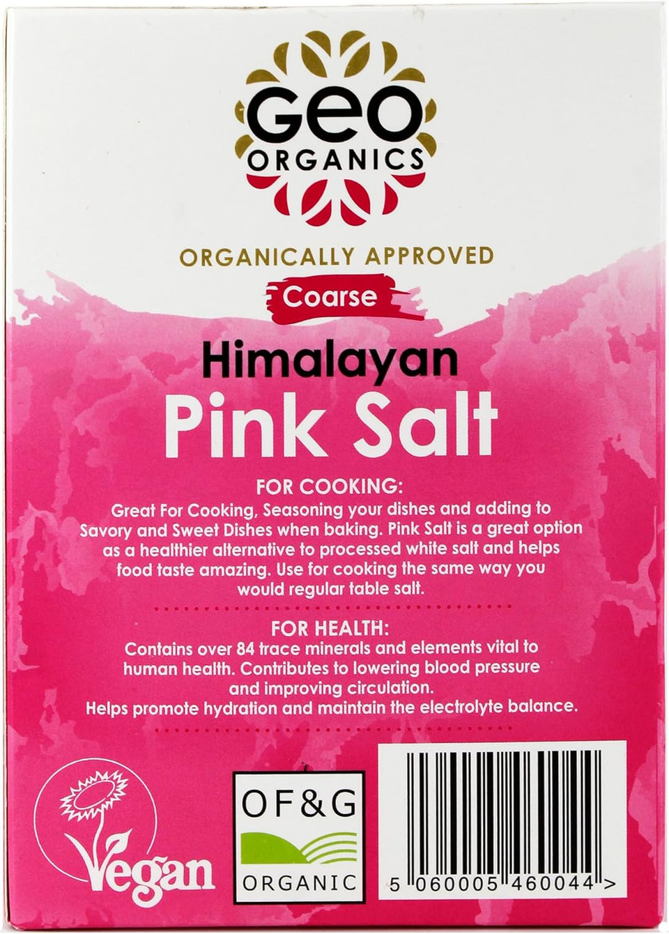 Geo Organics Pure Himalayan Pink Salt Crystals 500g (Pack of 6) | 100% Natural Salt & Unrefined | Harvested Using Sustainable & Eco-Friendly Practices - Contains 84 Minerals (Coarse Pink Salt)