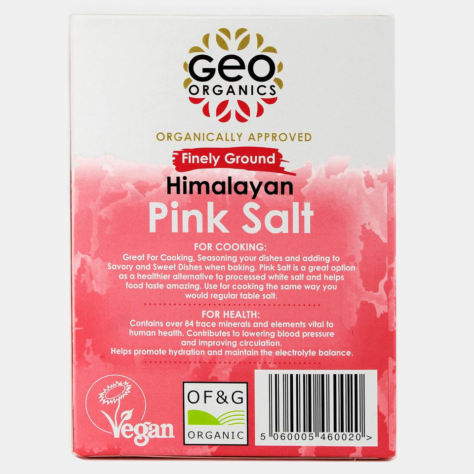 Geo Organics Pure Himalayan Pink Salt Crystals 500g (Pack of 6) | 100% Natural Salt & Unrefined | Harvested Using Sustainable & Eco-Friendly Practices - Contains 84 Minerals (Finely Ground Pink Salt)