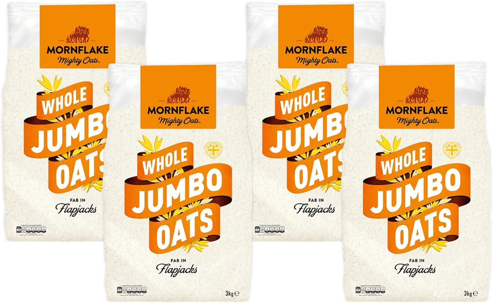 Mornflake - Jumbo Oats 1x 500g 100% Wholegrain Rolled Oats All Natural Ingredients, High In Fibre. Perfect For Breakfast Porridge Oats, Overnight Oats & Flapjacks. Suitable For Vegan Diet