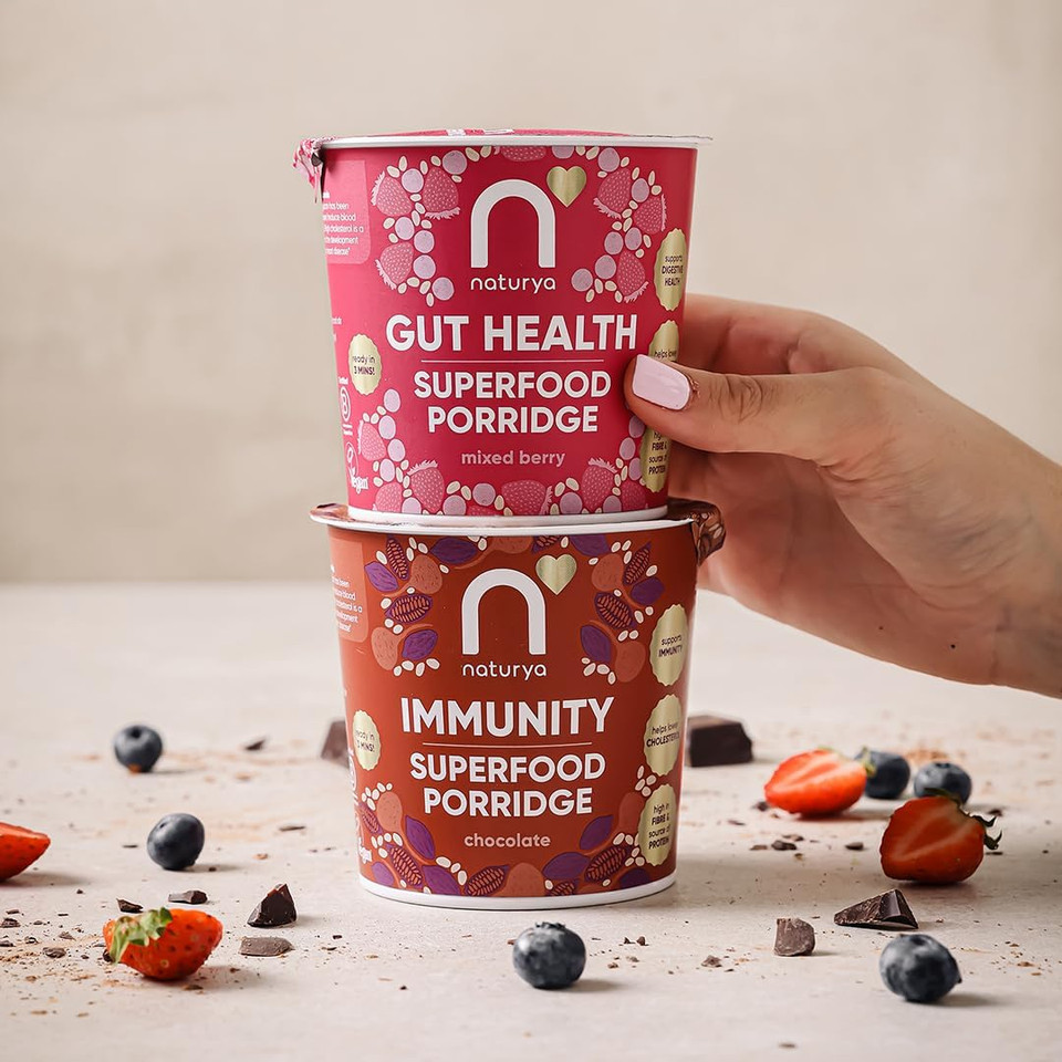 Naturya Superfood Porridge 8 x 55g, Mixed Berry Gut Health