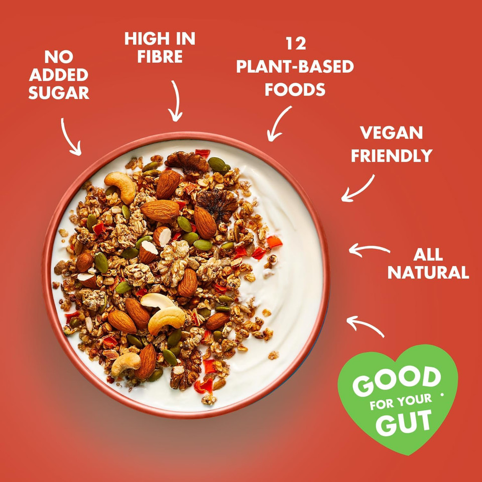 Bio&Me: Cocoa Hazelnut Granola 3- Pack (3 x 360g) - High in protein and Fibre, Gut-Loving, Vegan, No Added Sugar