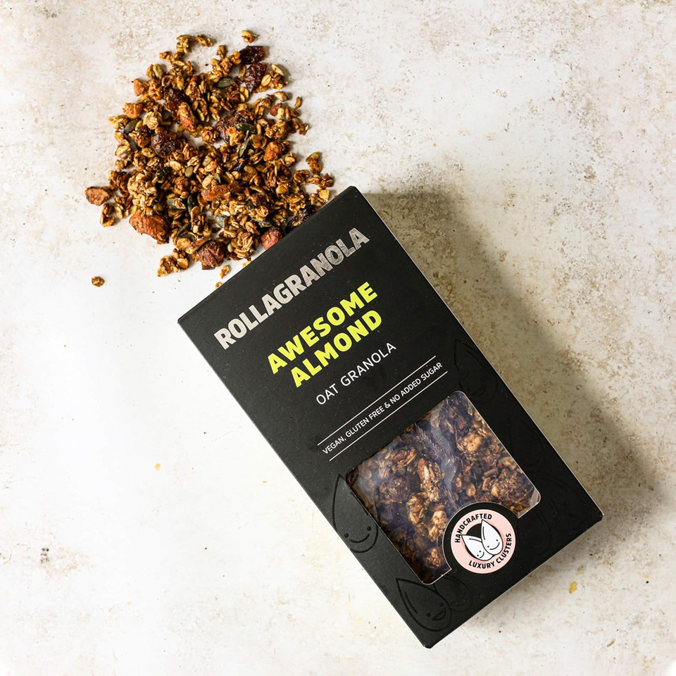 Rollagranola Awesome Almond Oat Granola, Gluten Free, Vegan, No Added Sugar, 6x350g