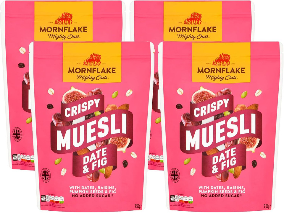 Mornflake - 8x 1.1kg Classic Swiss Style Muesli No Added Sugar. Vegan, Healthy, High Fibre Morning Breakfast Cereal With Mixed Nuts And Raisins. (Pack of 8) Mornflake - 8x 1.1kg Classic Swiss Style Muesli No Added Sugar. Vegan, Healthy, High Fibre Morning Breakfast Cereal With Mixed Nuts And Raisins. (Pack of 8)