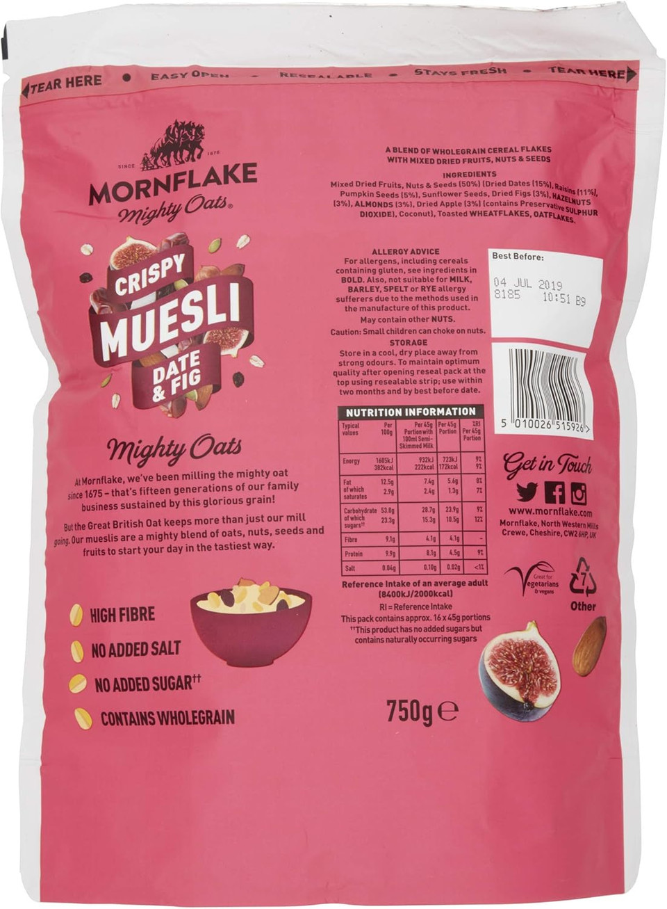 Mornflake - 8x 1.1kg Classic Swiss Style Muesli No Added Sugar. Vegan, Healthy, High Fibre Morning Breakfast Cereal With Mixed Nuts And Raisins. (Pack of 8) Mornflake - 8x 1.1kg Classic Swiss Style Muesli No Added Sugar. Vegan, Healthy, High Fibre Morning Breakfast Cereal With Mixed Nuts And Raisins. (Pack of 8)