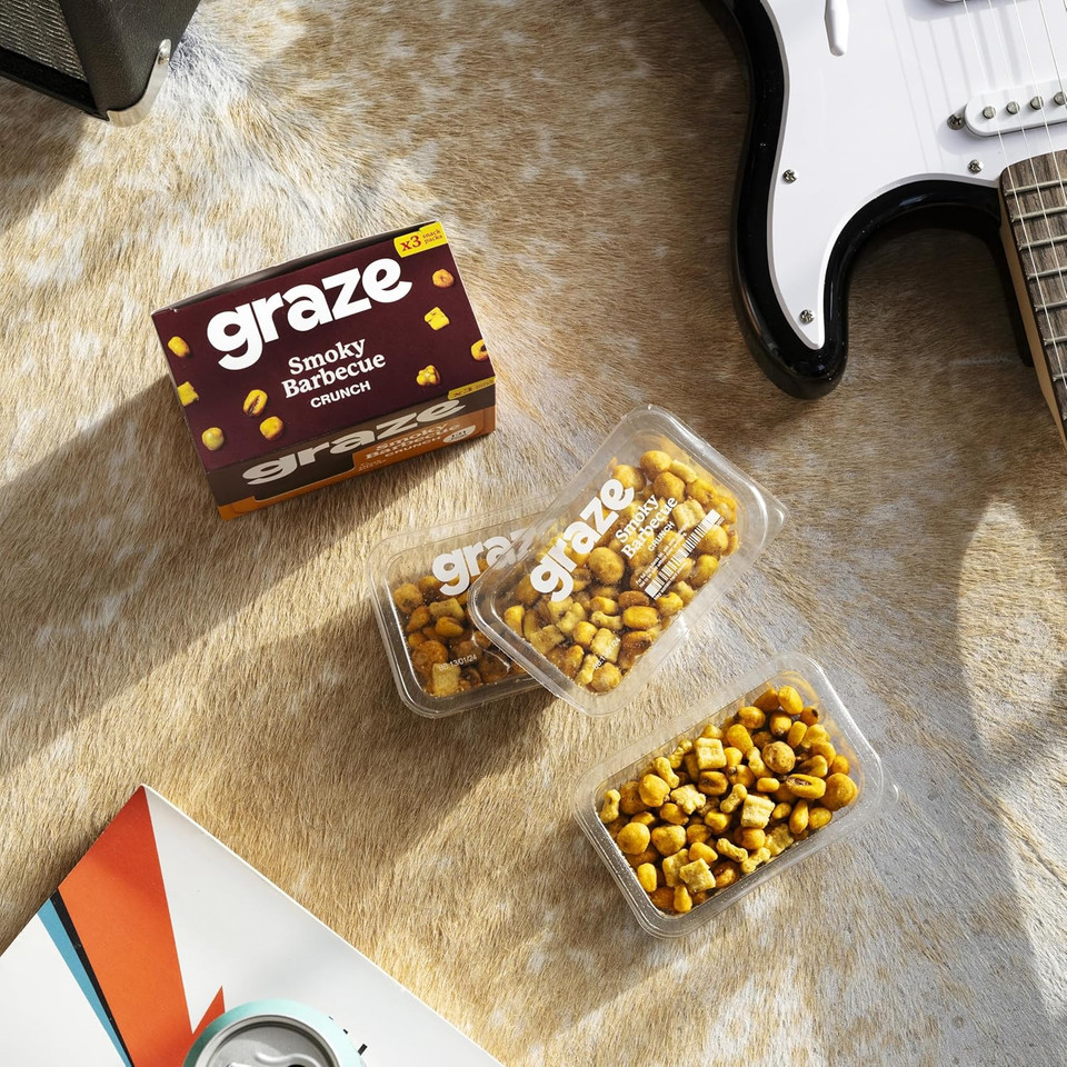 Graze Smoky Barbecue Crunch Snack Packs, 3 x 31g