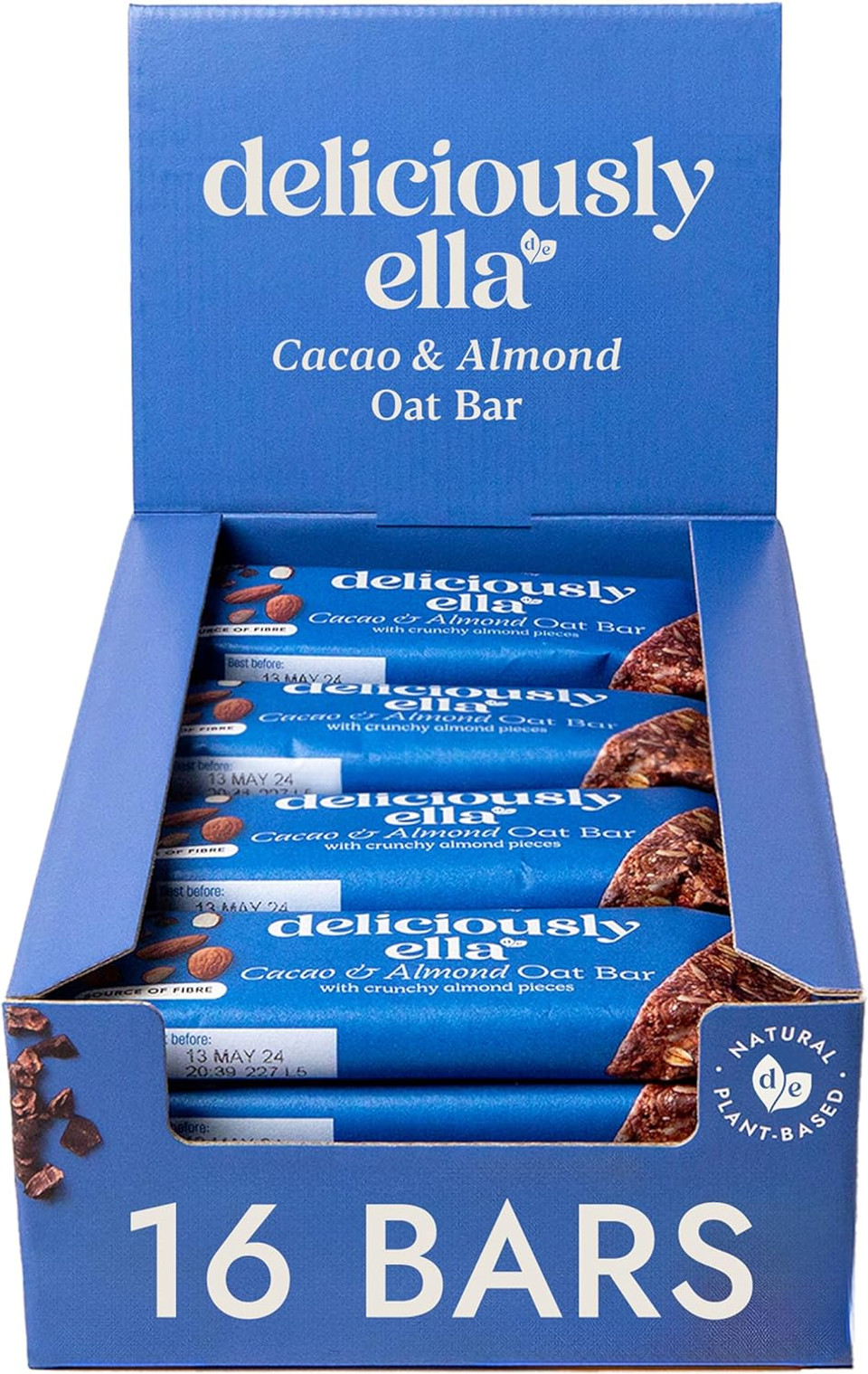 Deliciously Ella - Cacao & Almond Oat Bar, Gluten-Free, Vegan Friendly, Healthy Snack, 50g (16 bars) Deliciously Ella - Cacao & Almond Oat Bar, Gluten-Free, Vegan Friendly, Healthy Snack, 50g (16 bars)