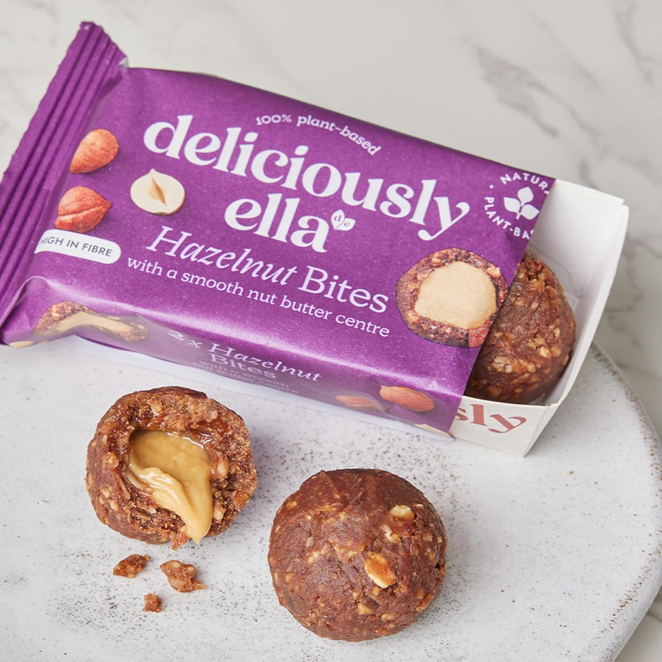 Deliciously Ella - Hazelnut Nut Butter Balls, Gluten-Free, Vegan Friendly, Healthy Snack, 36g (12 packs)