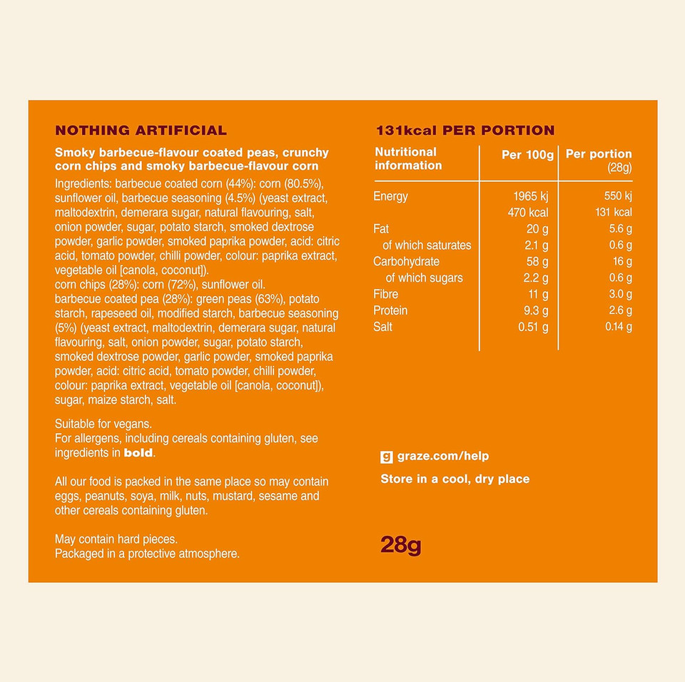 Graze - Vegan Savoury Healthy Snacks, High in Protein & Fibre - Packaging may vary (Salt&Pepper)