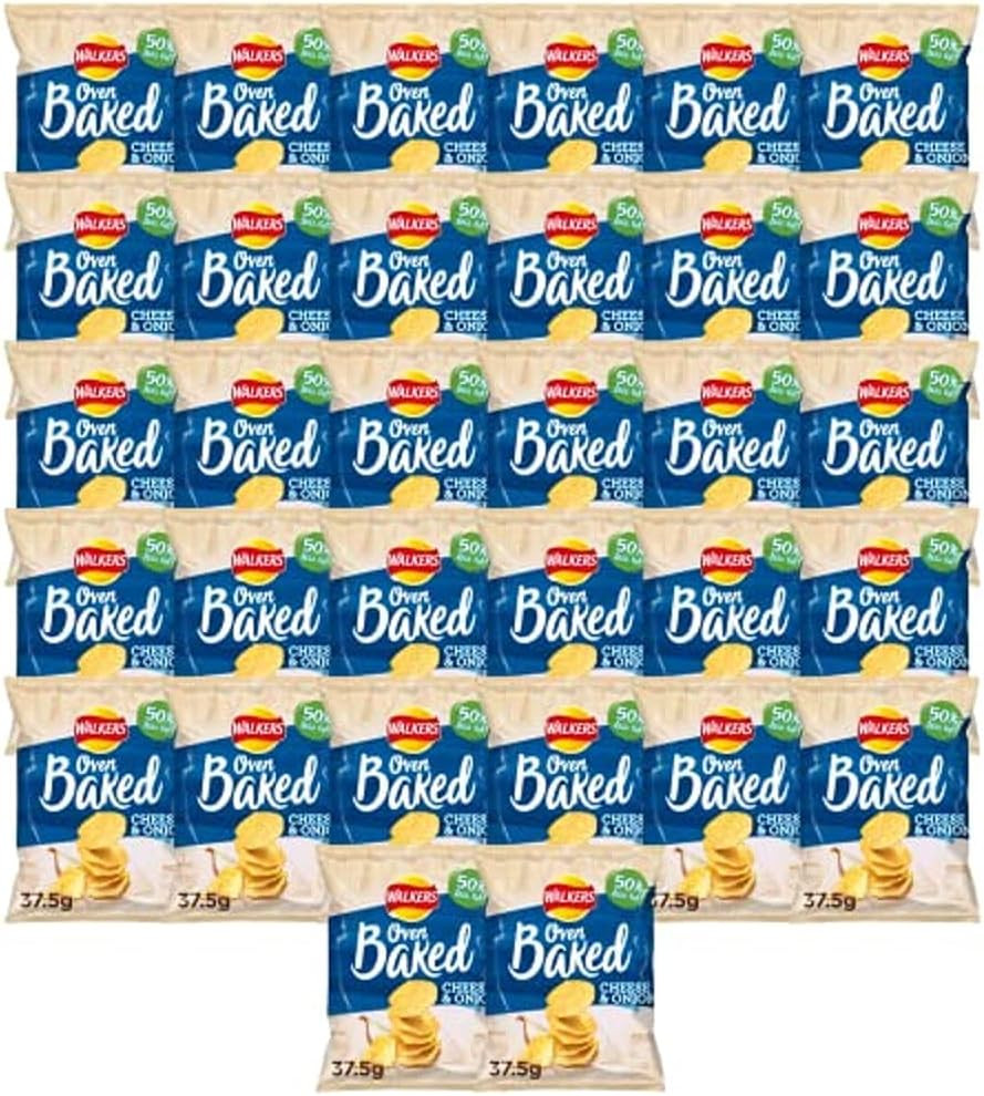 Walkers Baked Cheese & Onion Snacks Crisps 32 x 37.5g