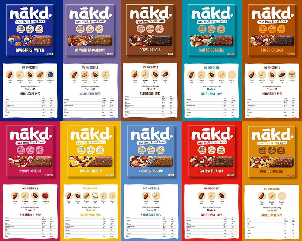 Nakd Selection Pick Any 12 Multipack from 18 Flavours - Fruit And Nut Bars 48 x 30-45g, 48 Bars