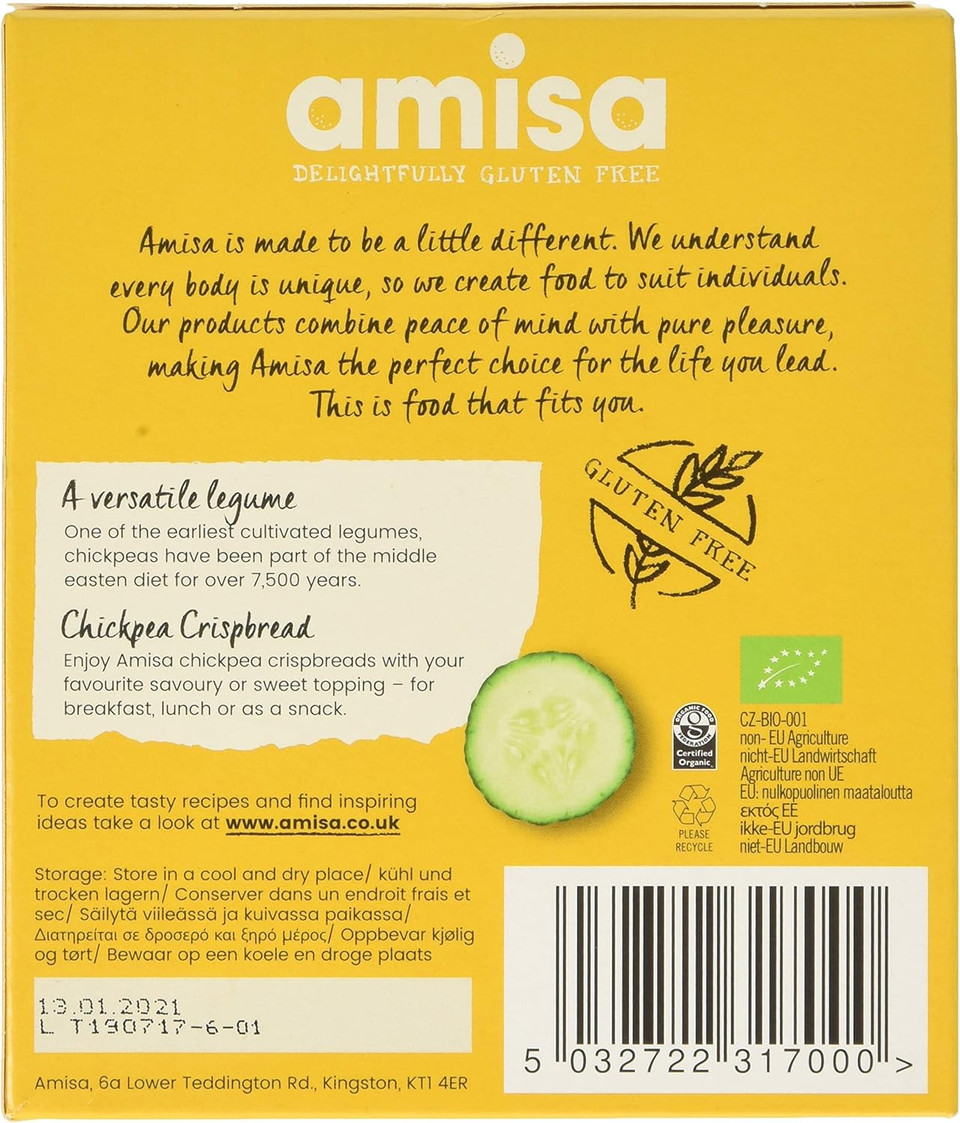 Amisa Organic Chickpea Crispbread, 100g