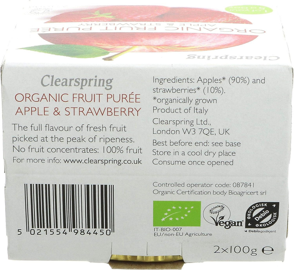 Clearspring Organic Fruit Purée - Apple & Strawberry