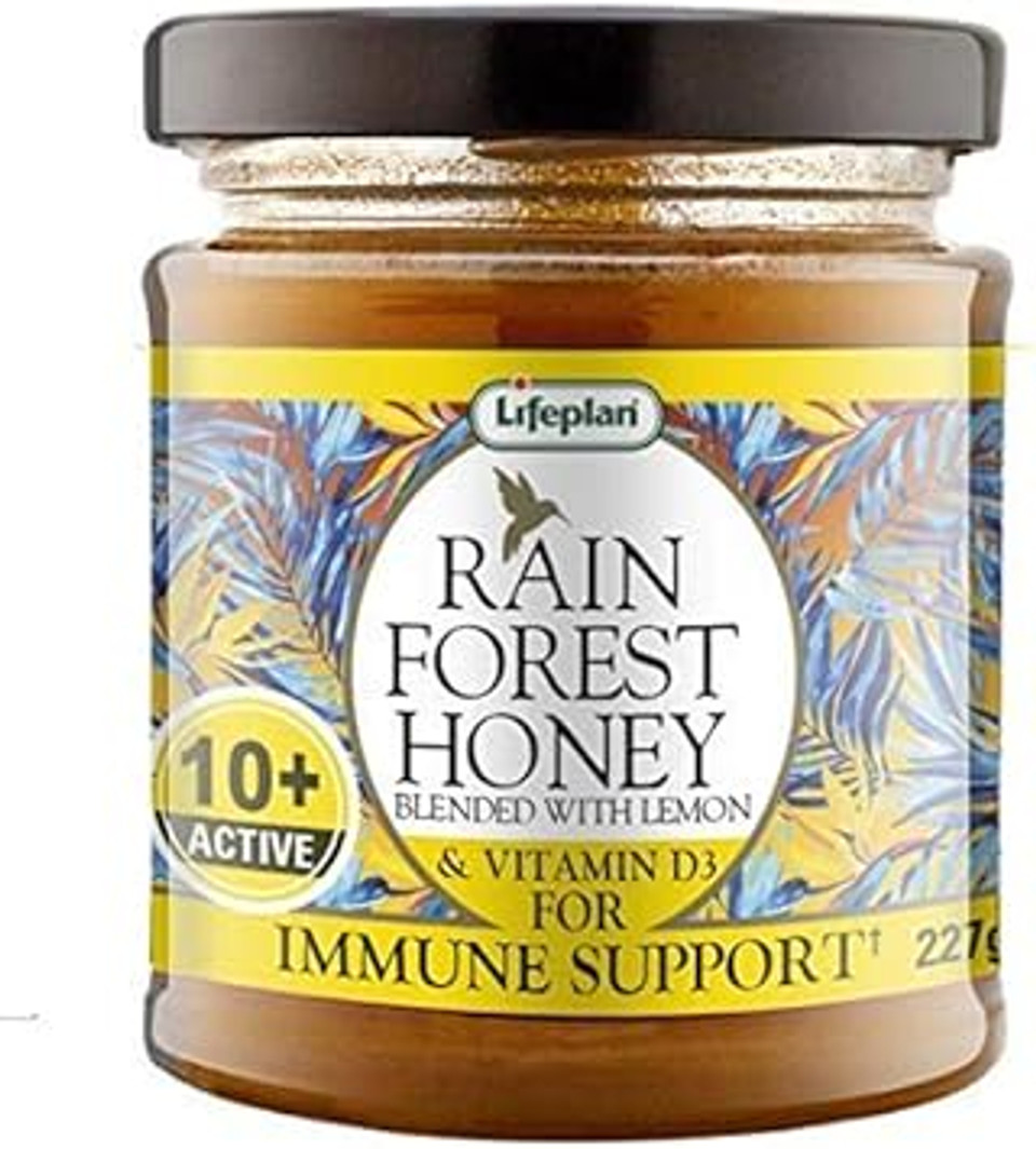 Lifeplan Rainforest Active 10+ Honey & Lemon - 227g Valdivian Rainforest Honey Blended with Lemon & Vitamin D for Immune Support. Vegetarian, Free from pesticides (1 Pack)