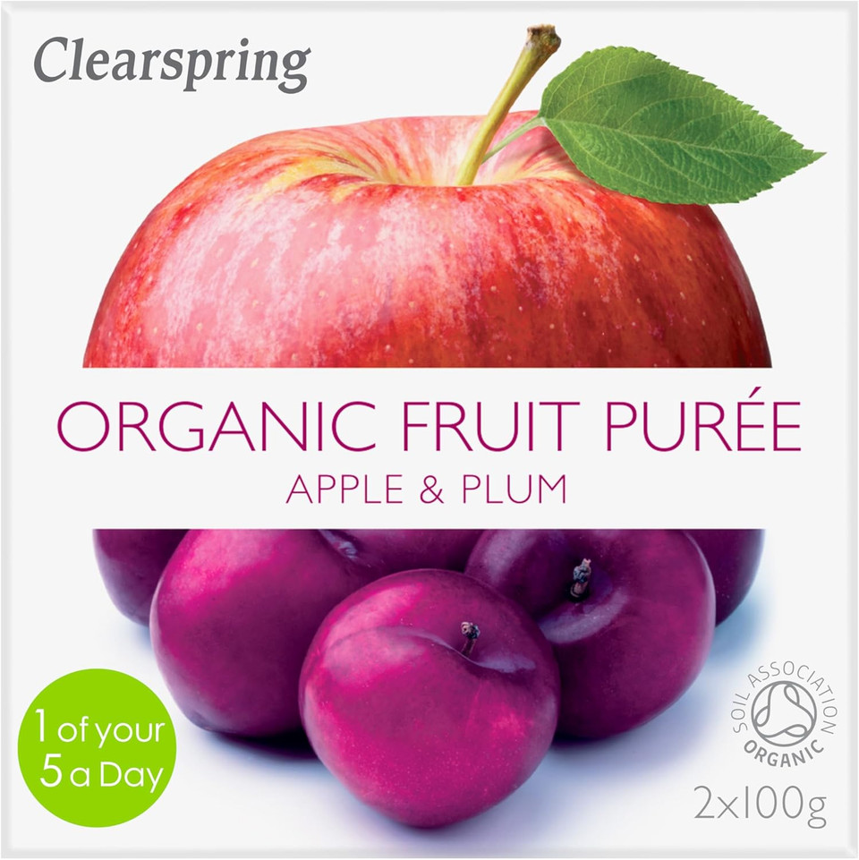 Clearspring Organic Apple and Plum Fruit Purée, 100g (Pack of 12)