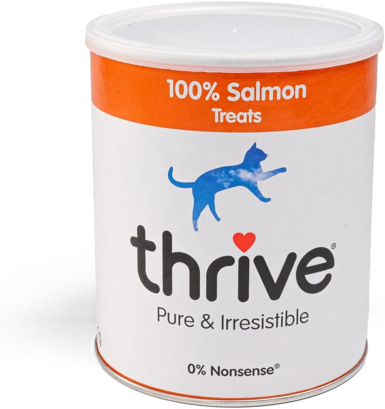 Thrive Cat Salmon Treats - 100% Freeze Dried Salmon, Hypoallergenic, 110g - Also Suitable as Kitten & Senior Cat Treats & Rewards