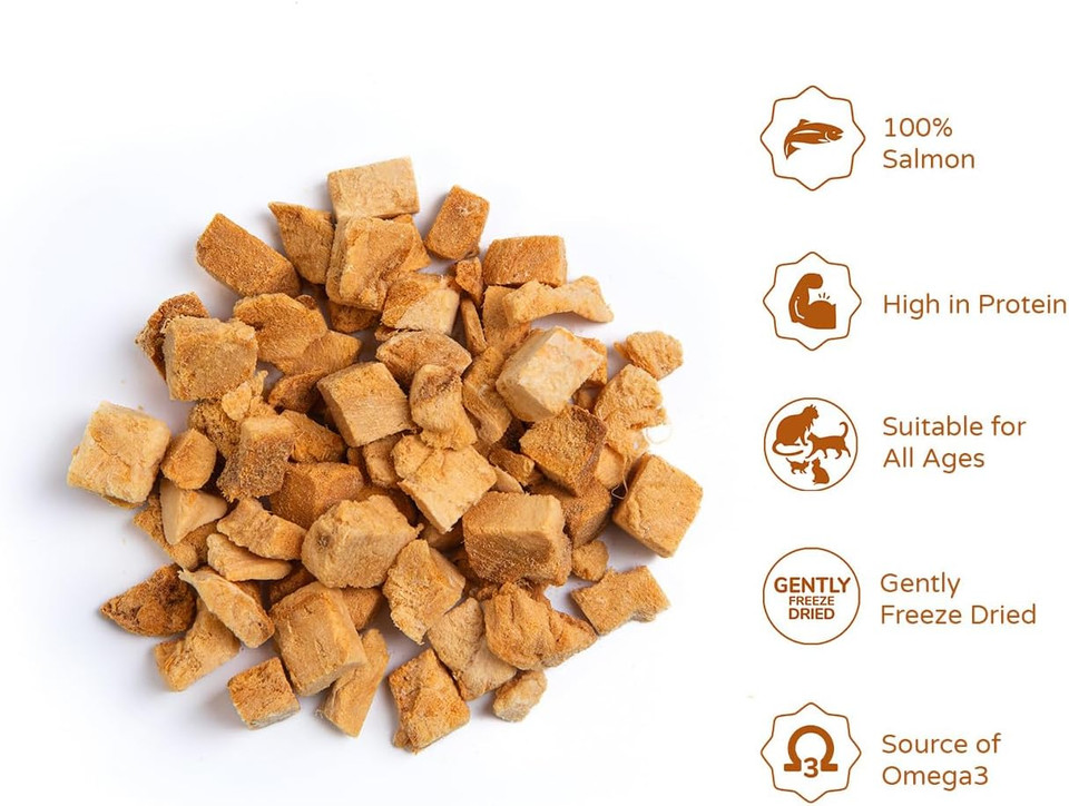 Thrive Cat Salmon Treats - 100% Freeze Dried Salmon, Hypoallergenic, 110g - Also Suitable as Kitten & Senior Cat Treats & Rewards