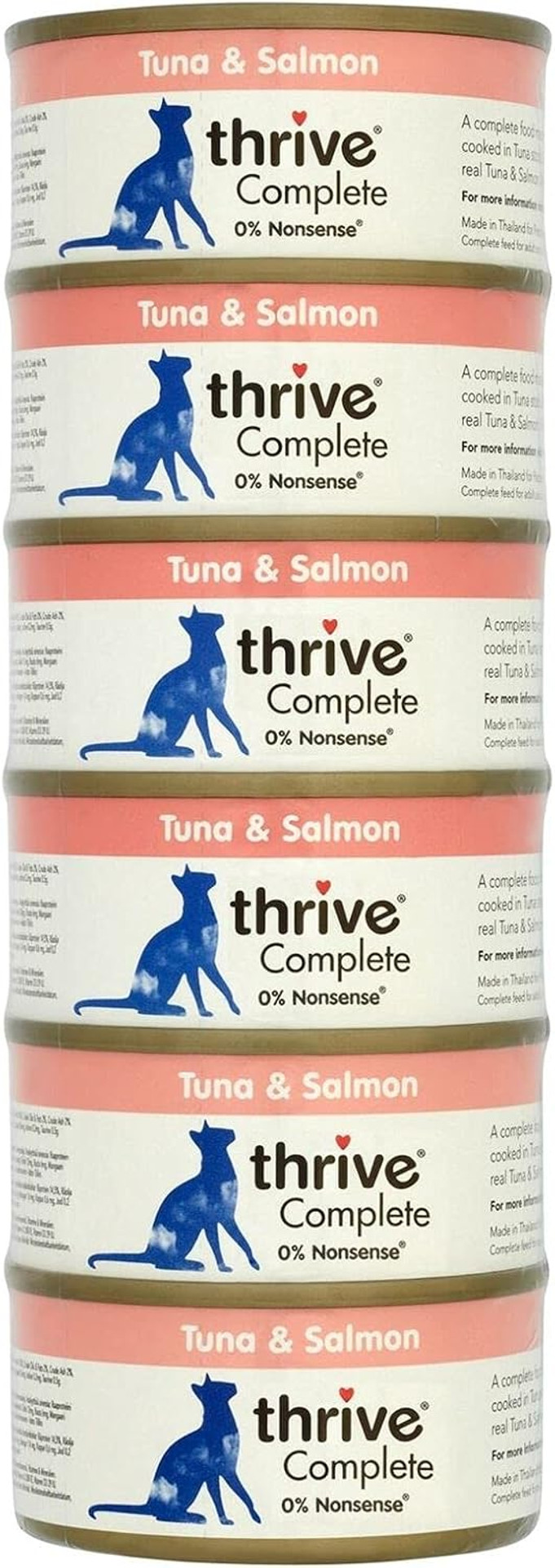 Thrive Cat Food Complete Tuna with Salmon, Pack of 6, 75 g (Pack of 6) Thrive Cat Food Complete Tuna with Salmon, Pack of 6, 75 g (Pack of 6)