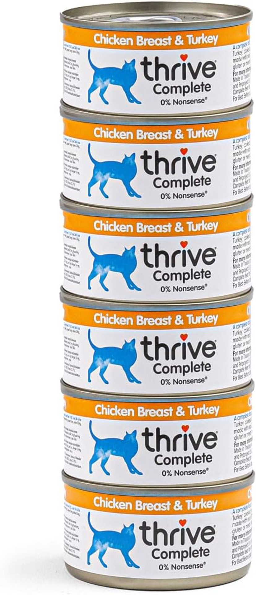 Thrive Cat Food Complete Chicken and Turkey, Pack of 6, 75 g Thrive Cat Food Complete Chicken and Turkey, Pack of 6, 75 g