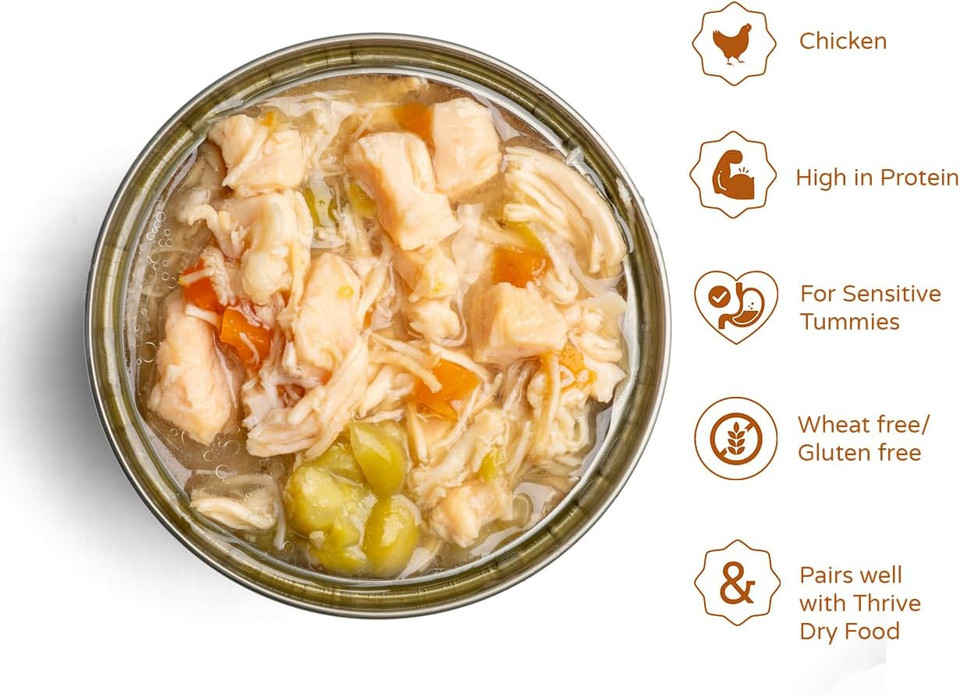 Thrive Wet Cat Food Chicken with Vegetables Complete Food for Adult & Senior Cats Nutritious Gourmet Quality Cat Food Tins Hypoallergenic 75g 6pk