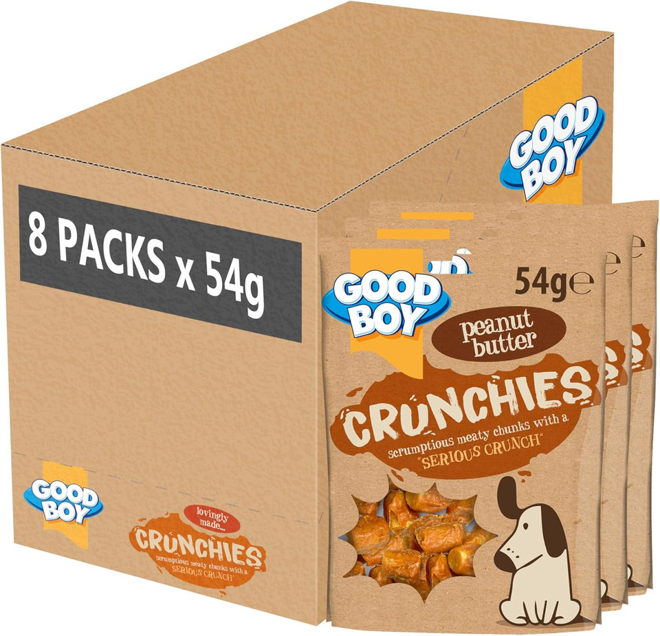 Good Boy Crunchies Peanut Butter - Natural Dog Treats - Training Treats - Bulk Box - 8 x 54g